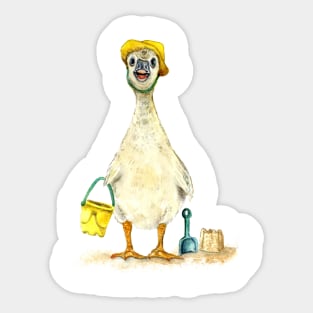 Baby Gosling on the Beach Sticker